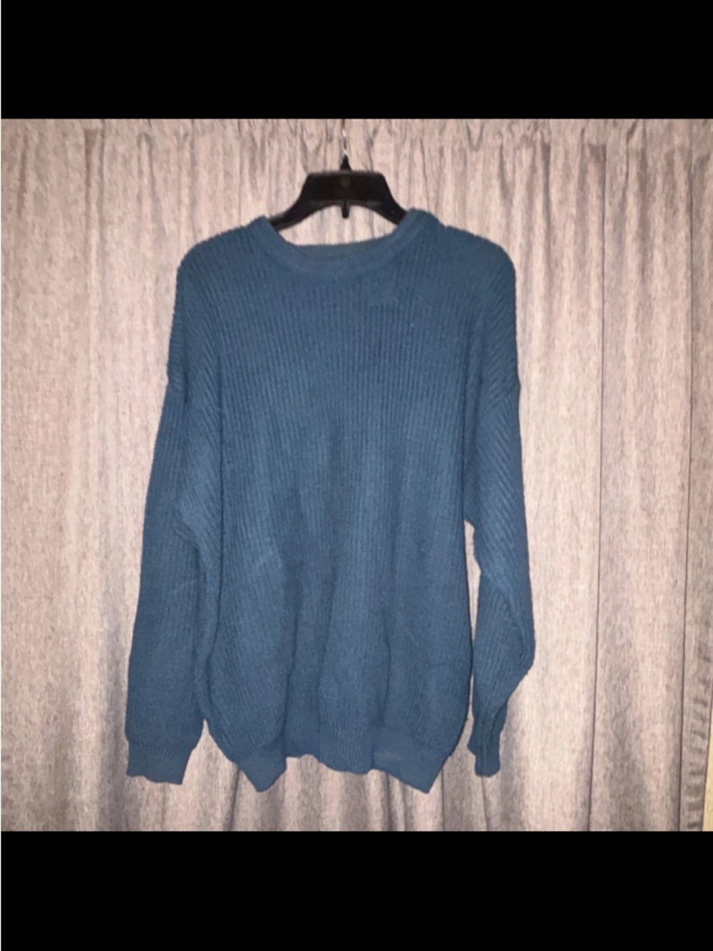 Classic Crewneck Sweater in Teal Blue - Men's Cozy Rib Knit